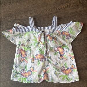 Janie and Jack Paisley Floral Off-Shoulder Top